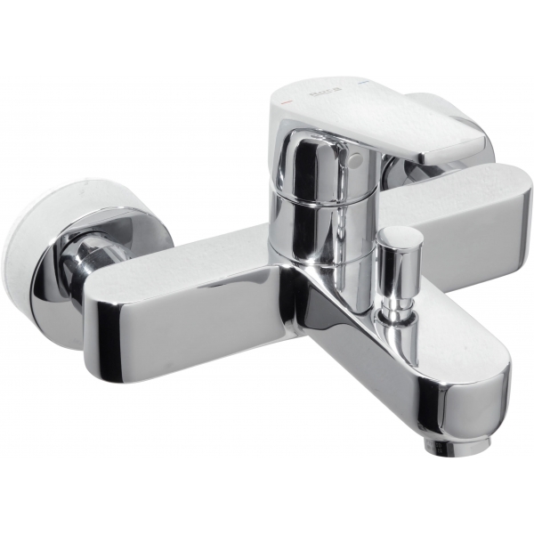 Roca Vela A5A021EC0N 浴缸龍頭：單把手、掛牆式安裝、鍍鉻色